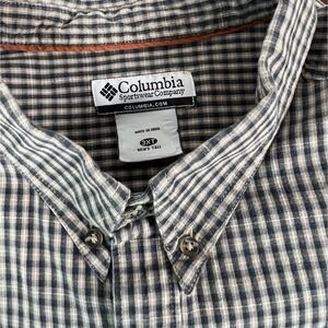 Columbia Men's Button Shirt 3XT Brown Black Long Sleeve Cotton Work‎ Casual